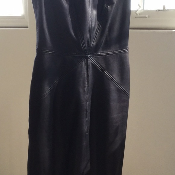 Escada Black Leather sheath Dress - Picture 11 of 12